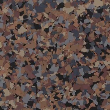 Brown, gray, and black speckled flooring pattern.