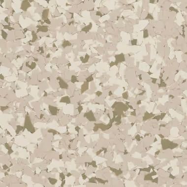 Tan and beige speckled floor coating.