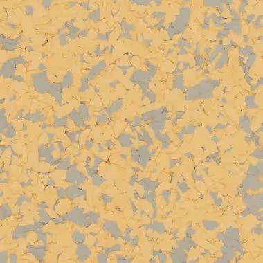 Tan and gray speckled floor coating pattern.