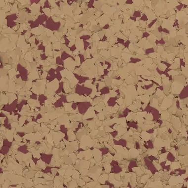 Tan flooring with maroon flecks.