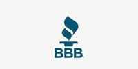 BBB logo with stylized blue torch icon on a white background