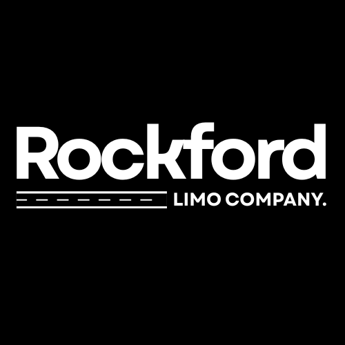 Rockford Rides Limousine Service updated logo Rockford Limos — updated black and white transportation company logo