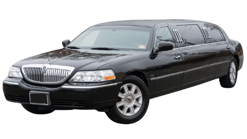 Rockford Rides black limousine parked in front of a building