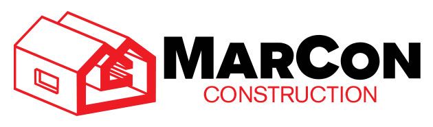 MARCON Construction logo with red house icon and black-red company name