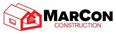 MARCON Construction logo with red house icon and black-red company name
