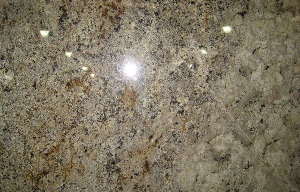 A close up of a granite counter top with a lot of small stones