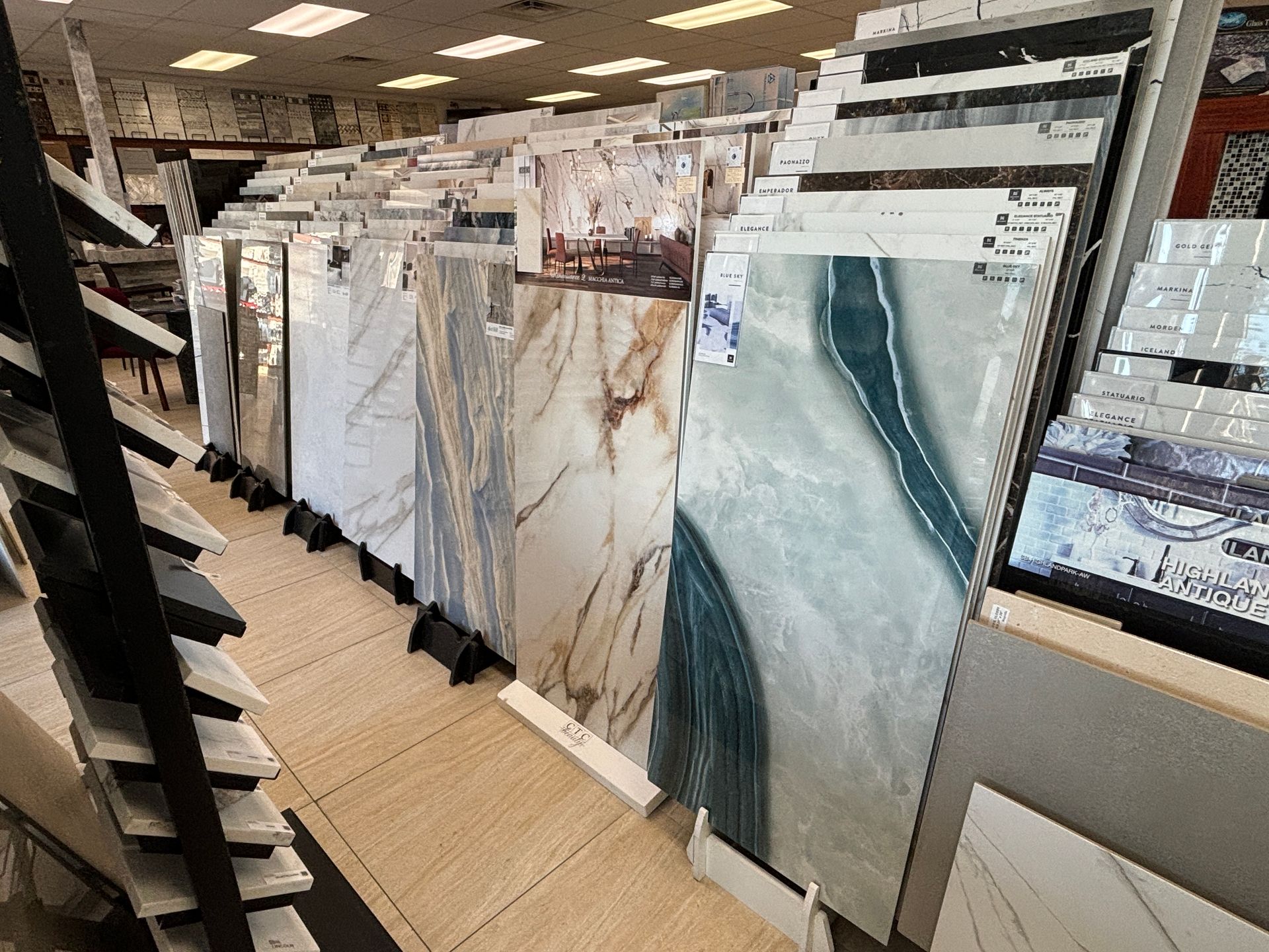 A store filled with lots of tiles on display.