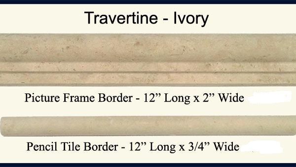 Travertine ivory picture frame border 12