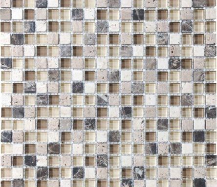 A close up of a tile that looks like a checkered pattern