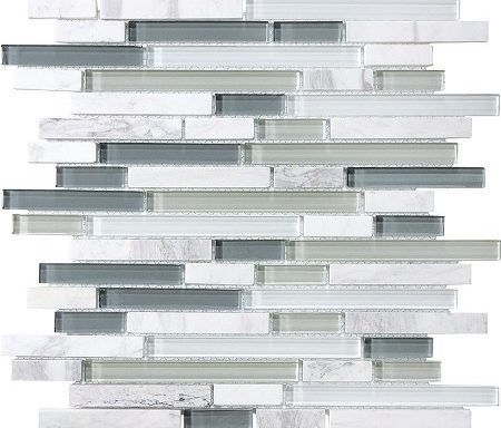 A close up of a mosaic tile on a white background.