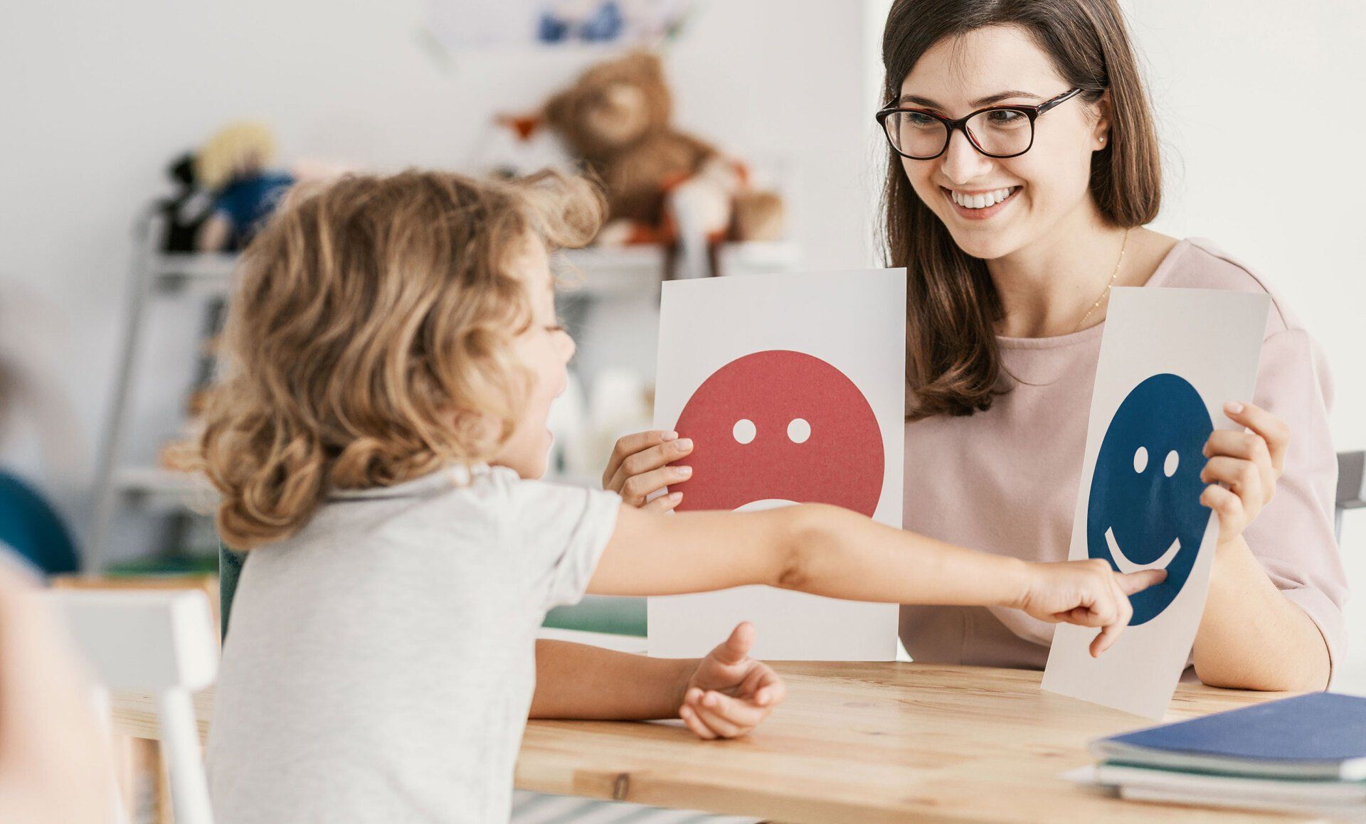 child and teacher