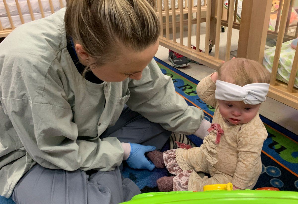 baby and therapist