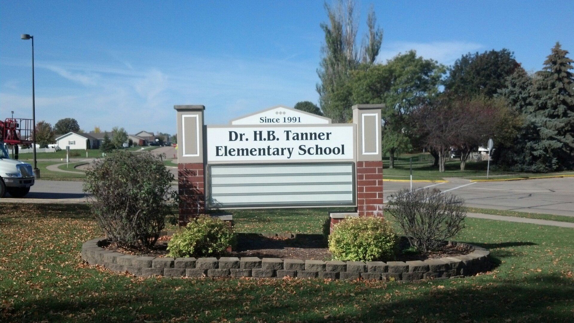 A sign for dr. h.b. tanner elementary school