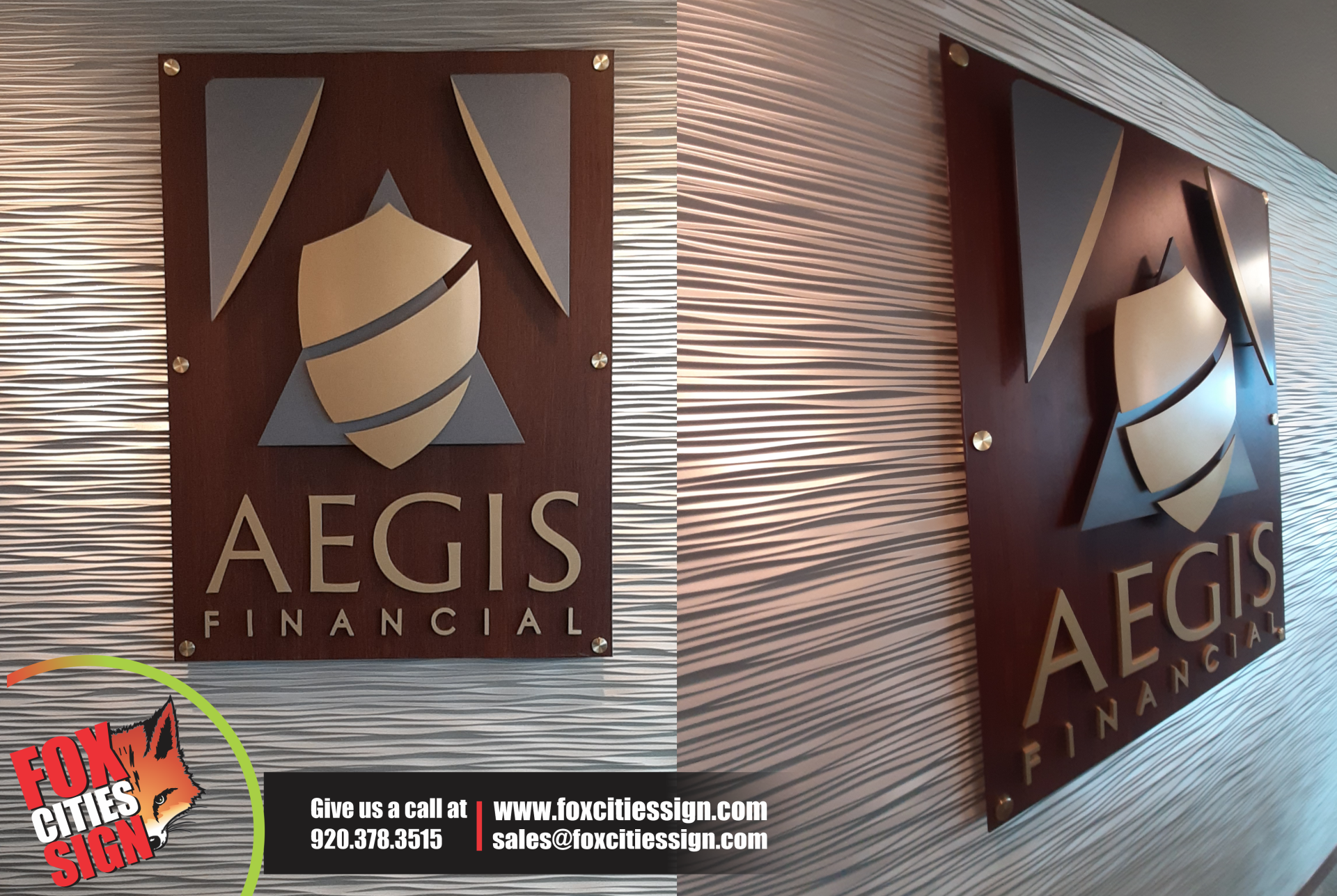 A sign that says aegis financial on it