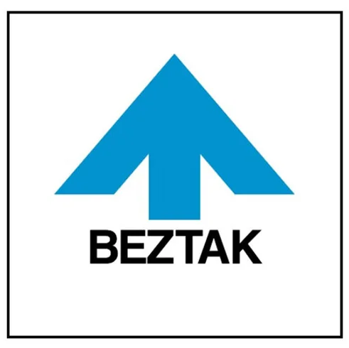BEZTAK logo with blue upward arrow above black text on white background