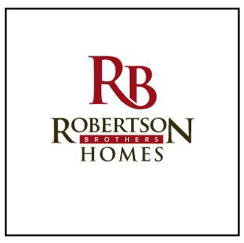 Robertson Brothers Homes logo with red “RB” and black text on a white background