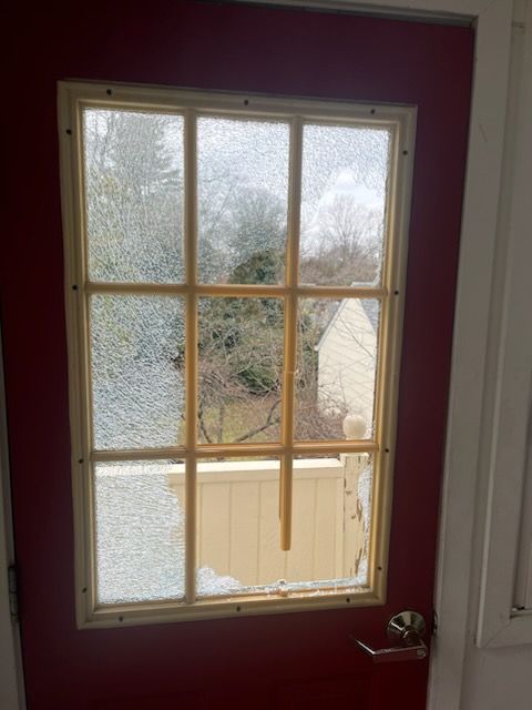 Door kit broken glass before