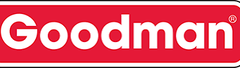Goodman logo in white on a red background
