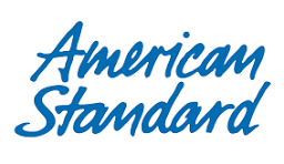 Blue “American Standard” logo on a white background