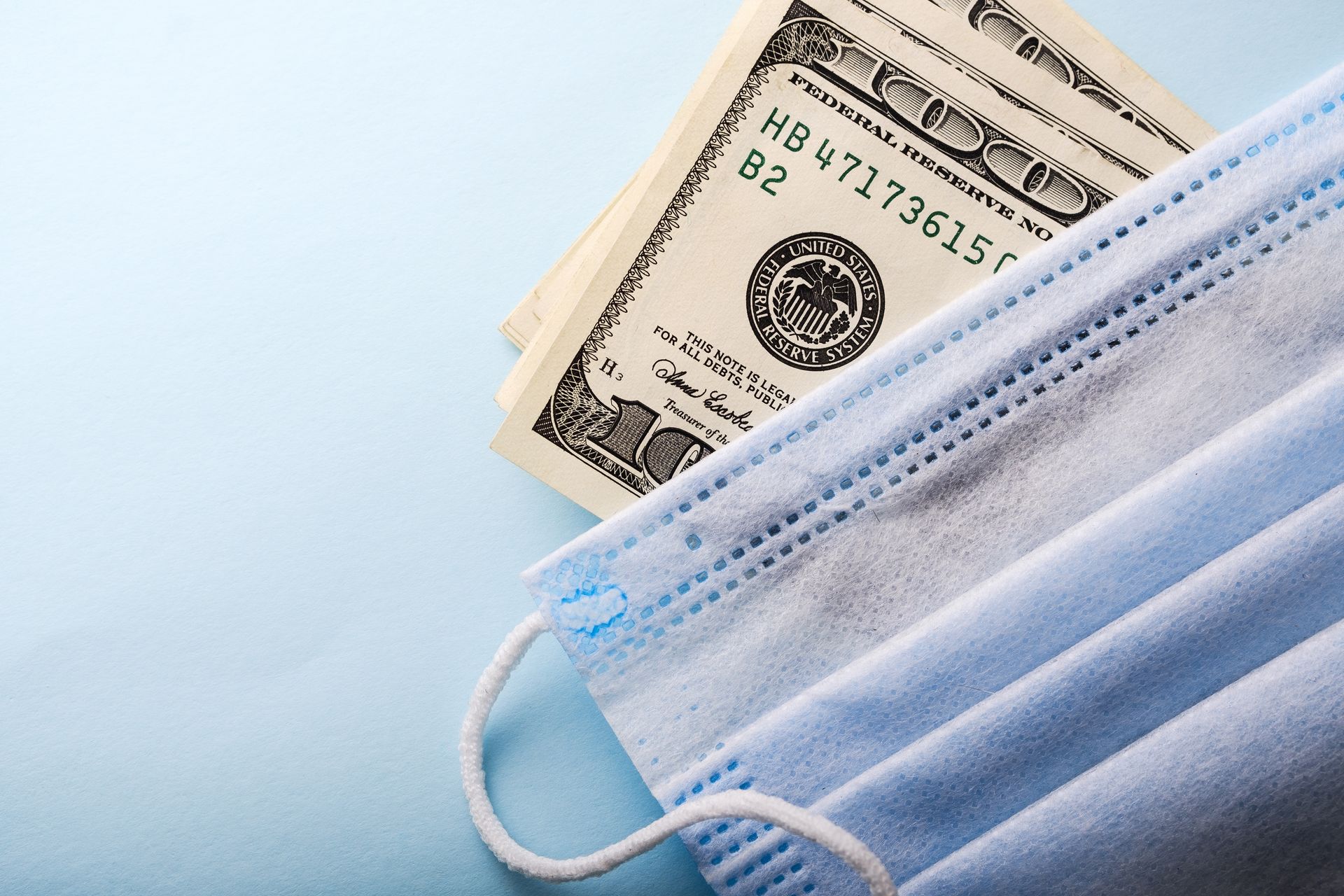 money with covid masks