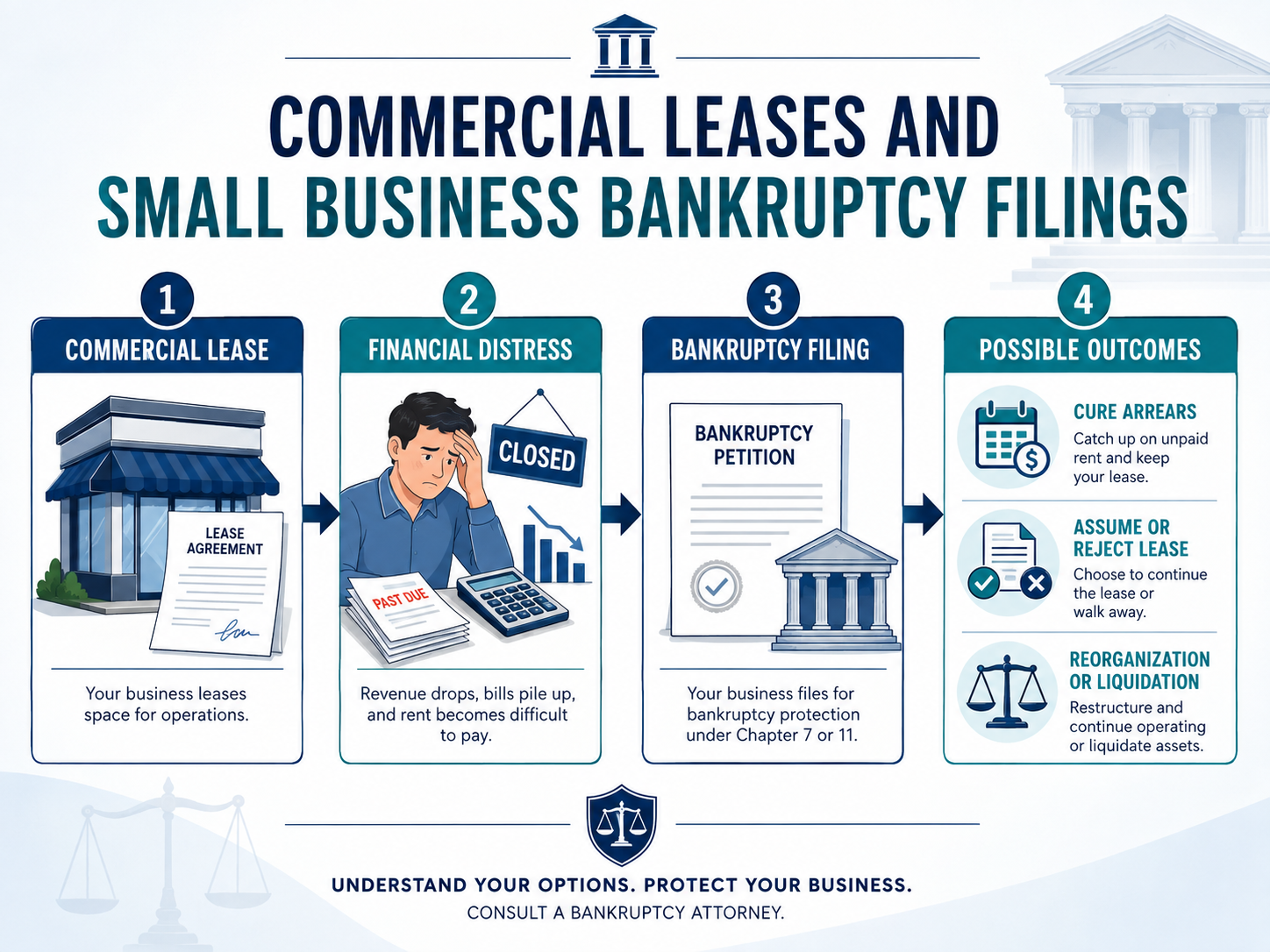 infographic of commercial leases and small business bankruptcy