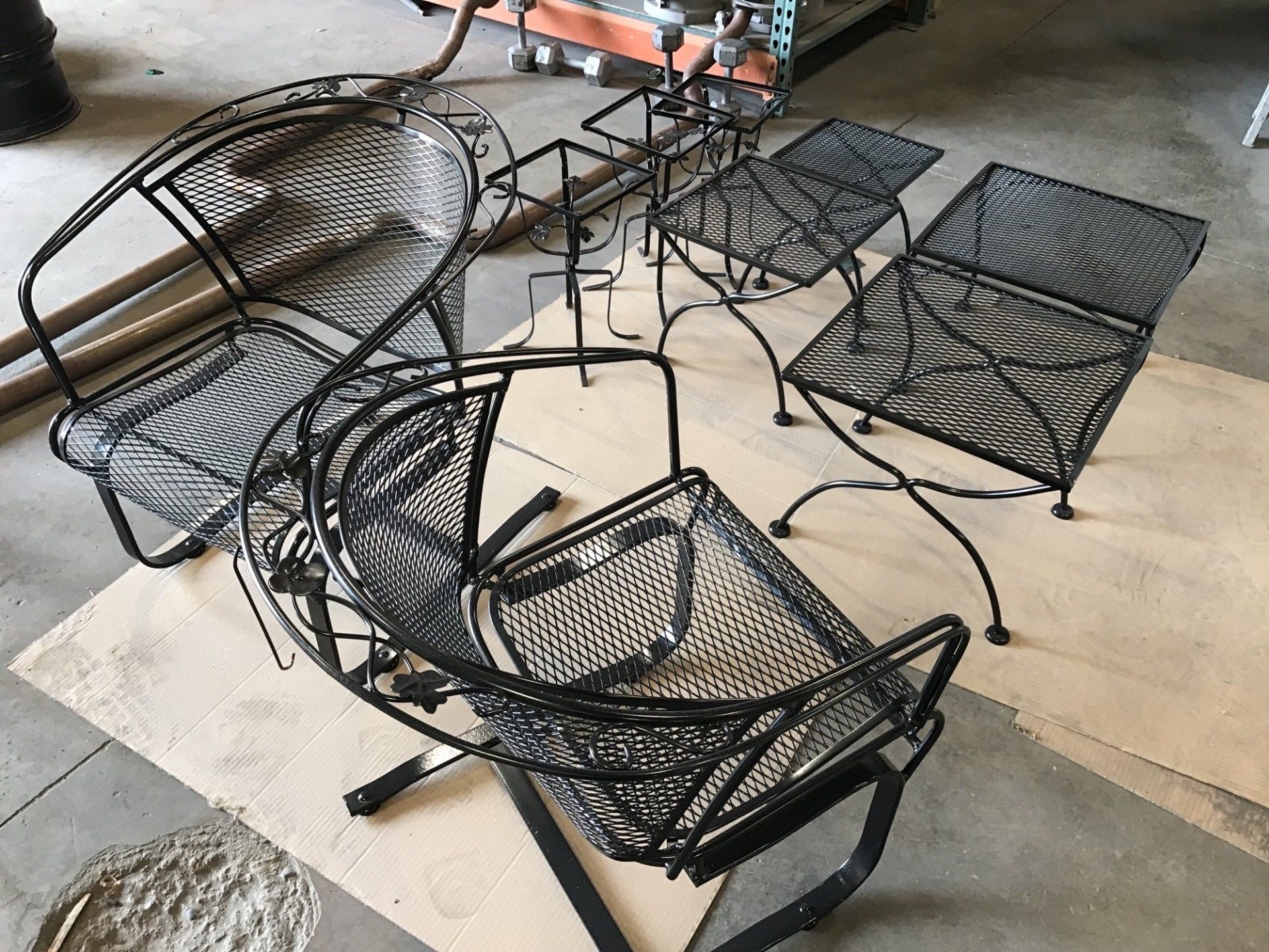 Black custom table and chair set