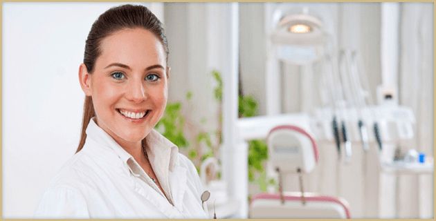 Woman having strong white teeth