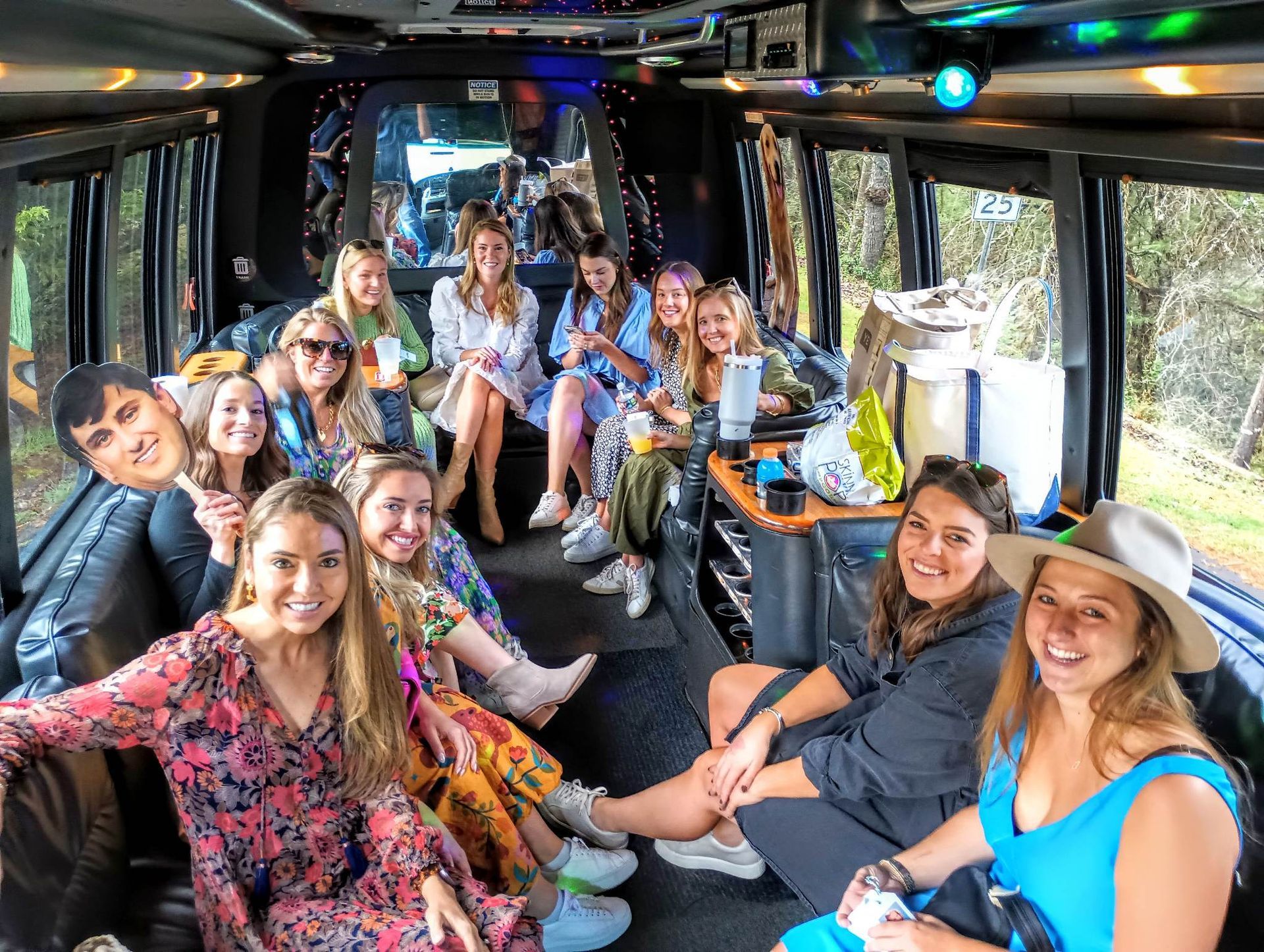 People inside a party bus