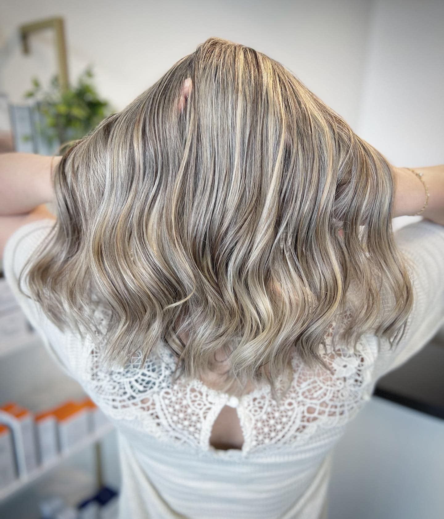 Hair coloring with dressing