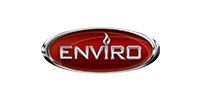 Enviro logo in a red oval with silver trim on a white background