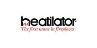 Heatilator logo with the tagline “The first name in fireplaces” in black and pink