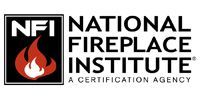 NFI National Fireplace Institute logo with black text and a red flame icon on a white background