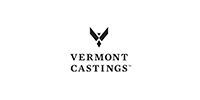 Vermont Castings logo with black geometric emblem on white background