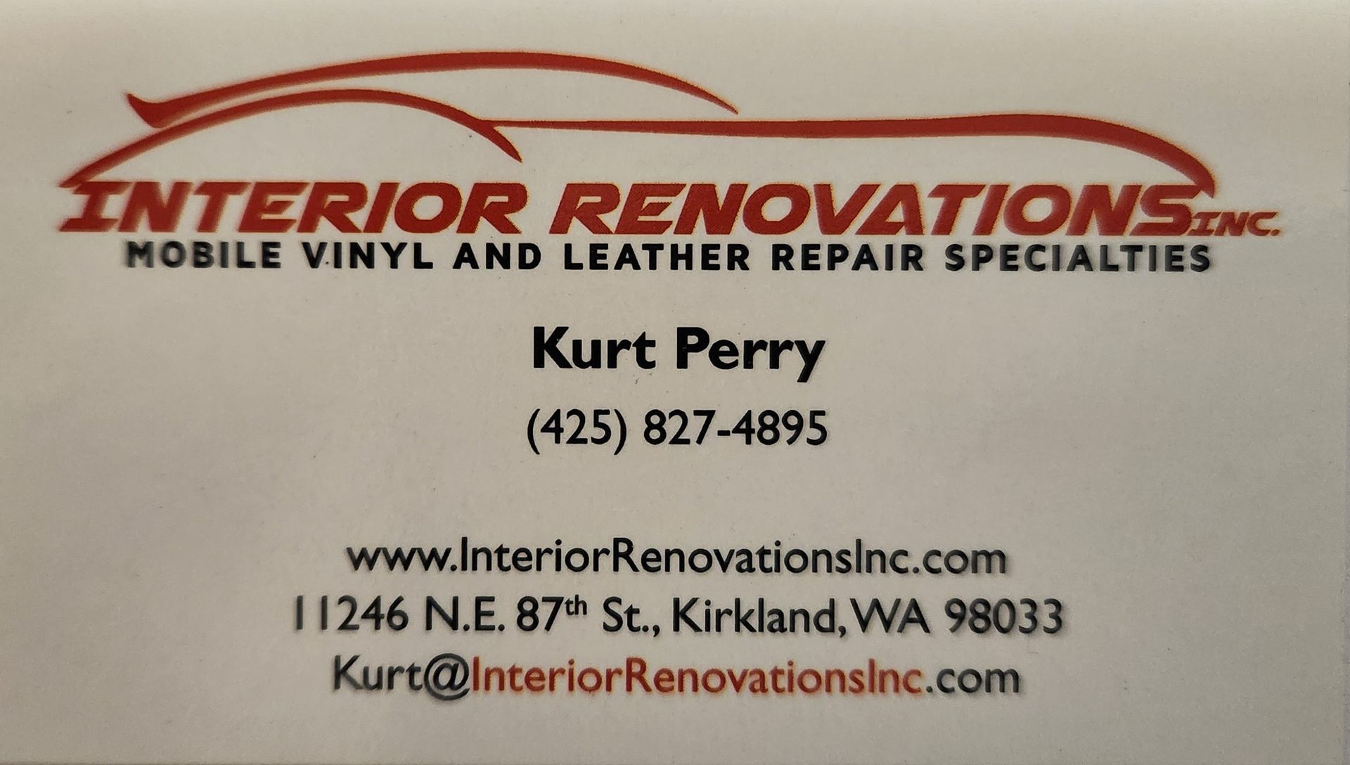 Interior Renovations business card