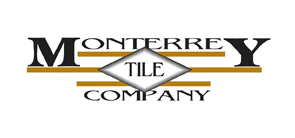 Monterrey Tile Company logo with black and gold lettering and a diamond shape.