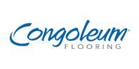 Congoleum flooring logo in blue script with 