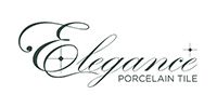 Logo for Elegance Porcelain Tile, script font in black, includes an ornate 