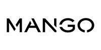 Mango logo in black text with a stylized 