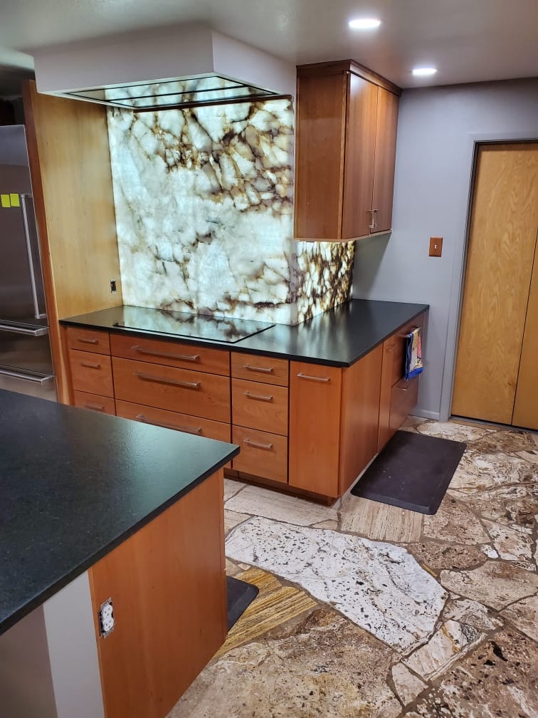 Countertop and cabinets