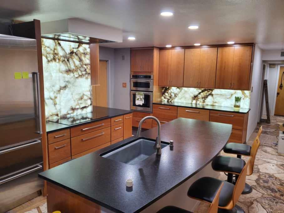 Countertop and cabinets