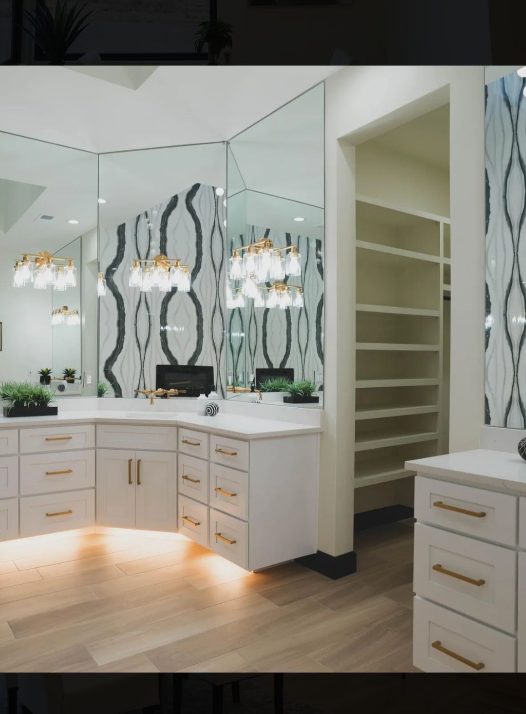 Washroom cabinets and closet