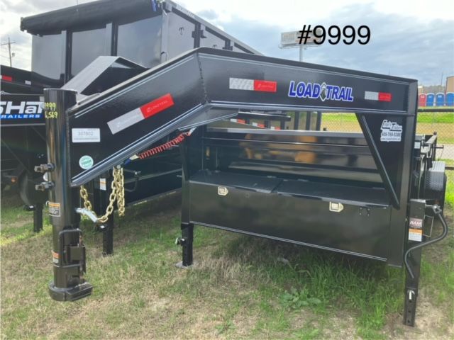 A black trailer with the number 9999 on it