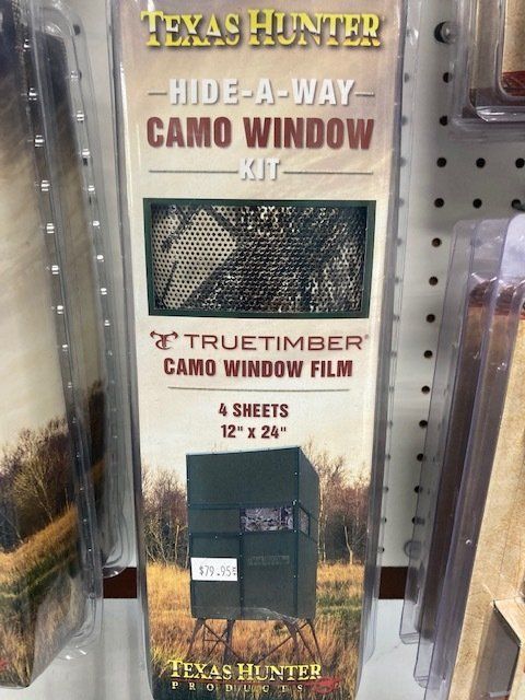 A texas hunter hide-a-way camo window kit