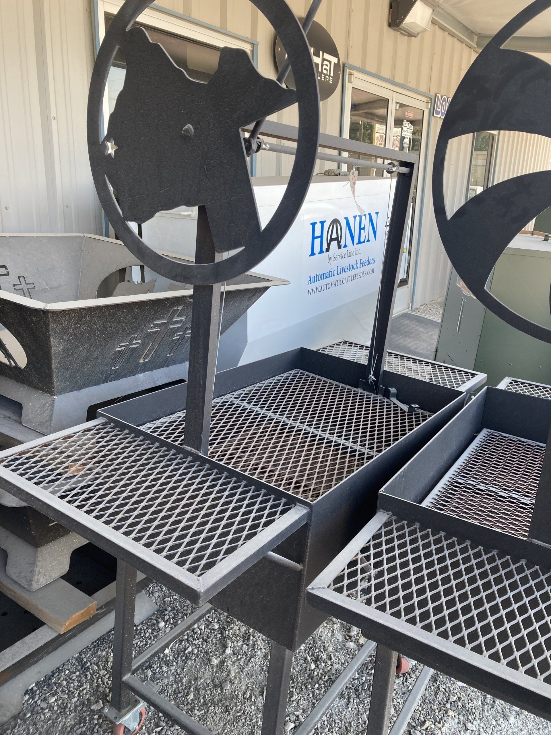 A hanex sign is on the side of a building