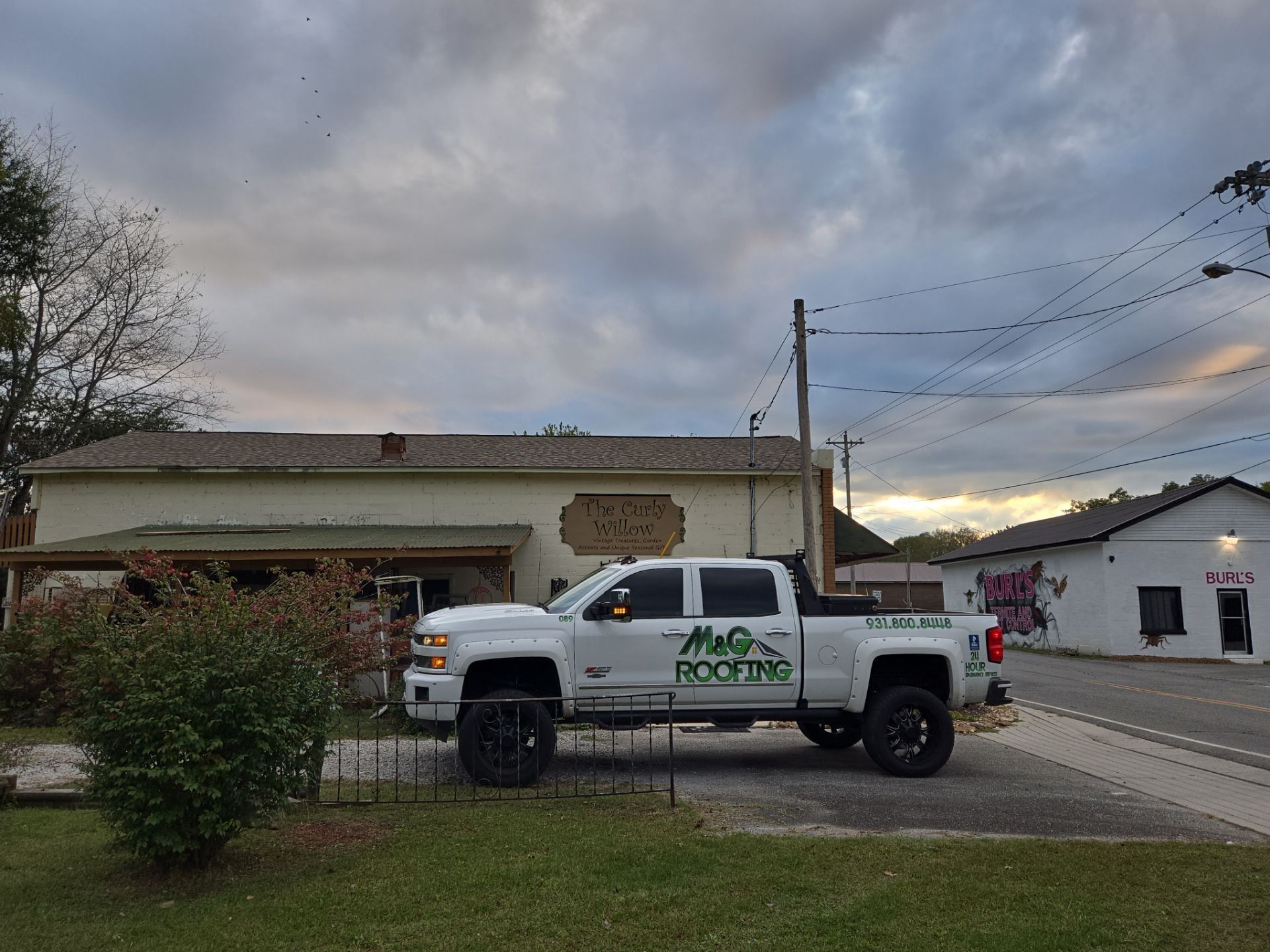 White pickup truck with 