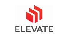 The Elevate logo, featuring three red, ascending stacked rectangles above the bold, dark gray text 