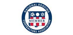 National Roofing Contractors Association member logo: a blue and red shield icon with the text 