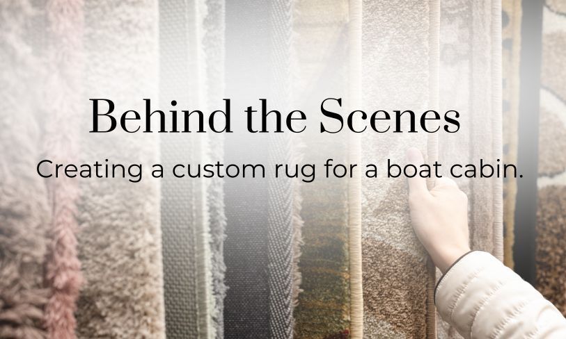 Behind the scenes of creating a custom rug for a boat cabin.