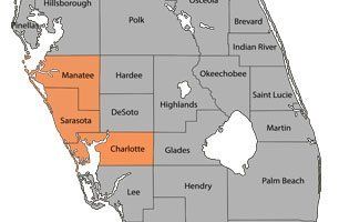 Blue Dolphin Locksmith Of Sarasota - Service area map