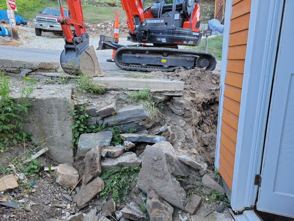 stones and broken cement